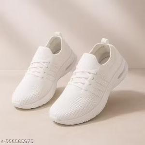 Classic White Knit Sneakers